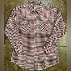 Vintage Washington Dee-Cee Sawtooth Pearl Snap Shirt 16-34 USA